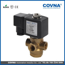 VX31 series direct acting 3 position 3way gas medium solenoid valve brass material size G1/4 inch solenoid valve